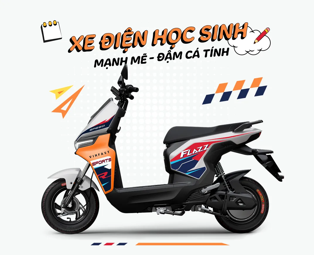 Quãng đường ấn tượng cùng thiết kế thời thượng của xe máy điện VinFast Flazz Max